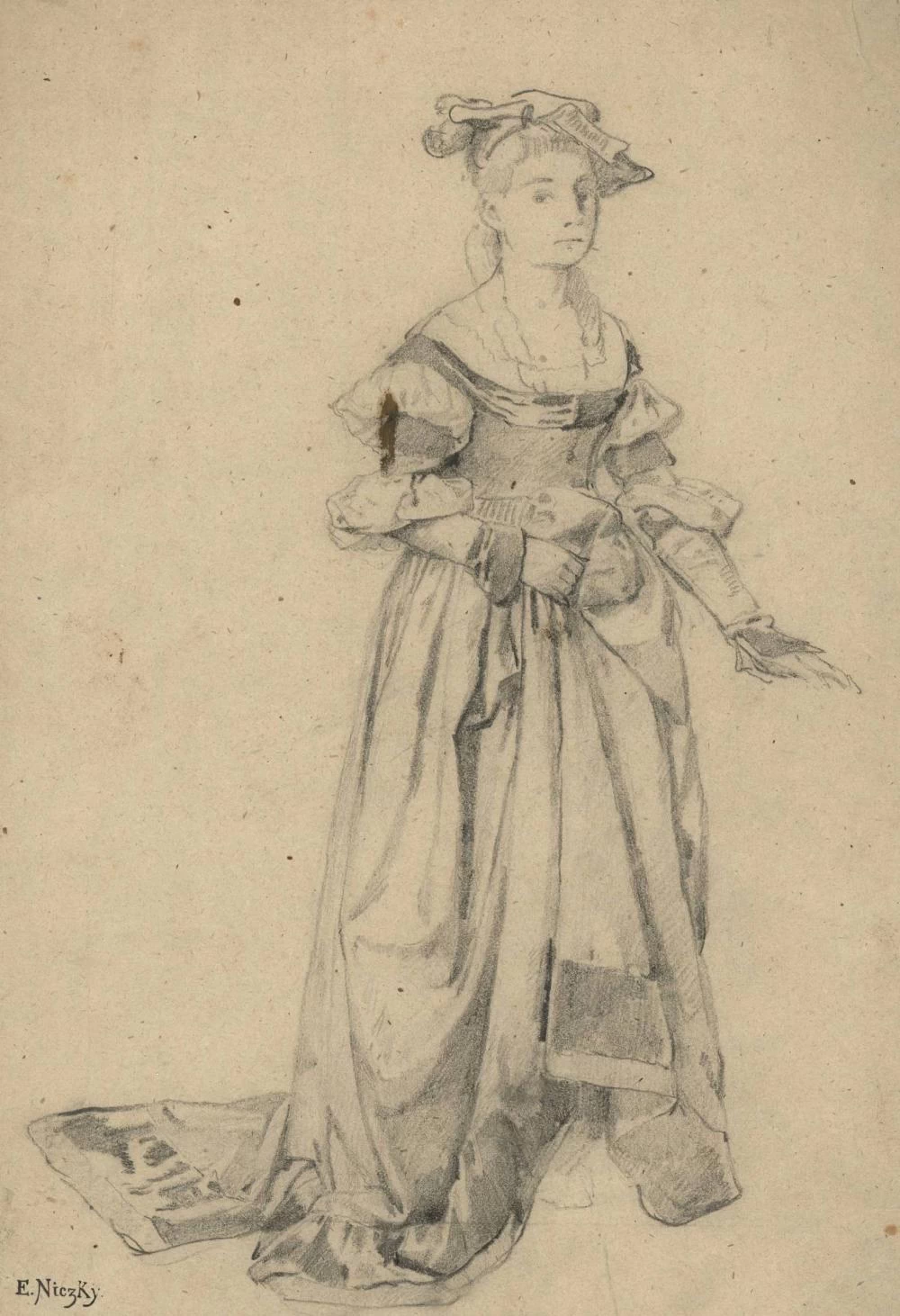 Eduard Niczky - Giovane donna in costume storico